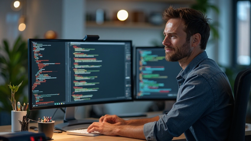 Split-Screen: Links HTML-Code, rechts gestylte Website mit CSS-Effekten
